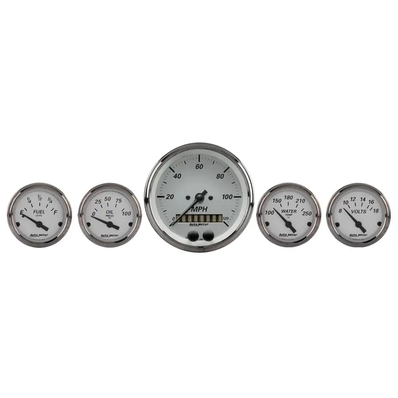 Autometer American Platinum 5-Piece Gauge Kit With Gps Speedometer – 3-3/8" And 2-1/16" Sizes 1