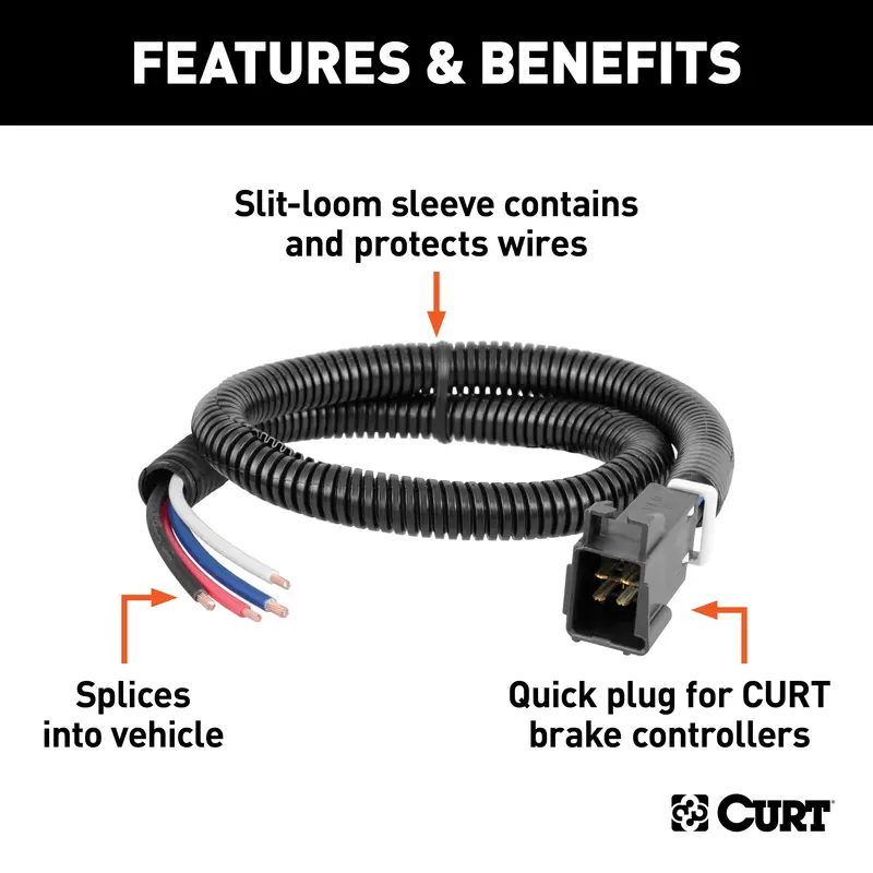 Curt 51516 Curt 51516 Quick Plug Universal Electric Trailer Brake Controller Wiring Harness 2