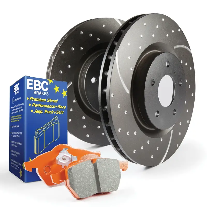Ebc S8 Brake Kit – Orangestuff Pads + Gd Drilled/Slotted Rotors (S8Kr1002) 1