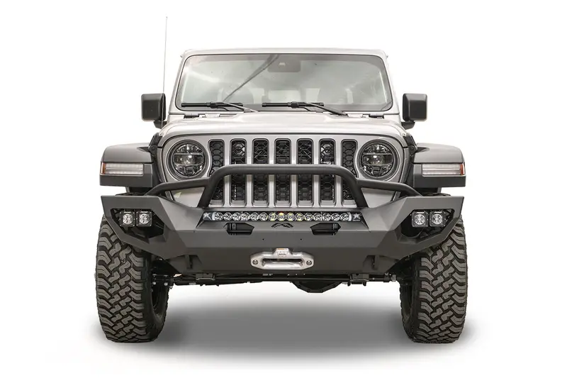Fab Fours Matrix Front Bumper For Jeep Jl – Pre-Runner Style With Reinforced Plate Steel Design 1