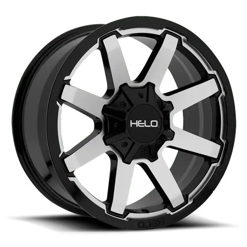 Helo He909 18X9 Alloy Wheel – 5X5.0/5.5 Bolt Pattern, Gloss Black Machined Face 1
