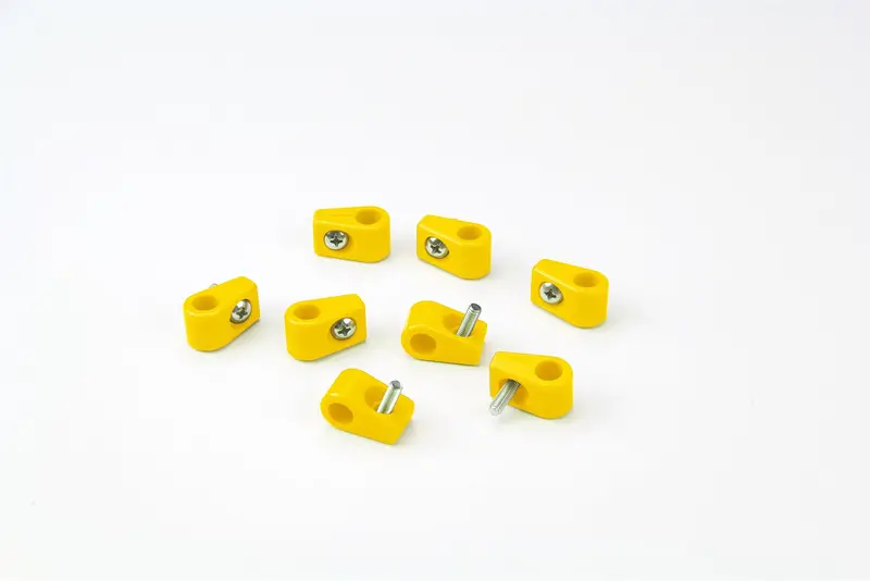 Lokar Yellow Single-Place T-Clamp – 3/16" Diameter, 8-Piece Pack 1
