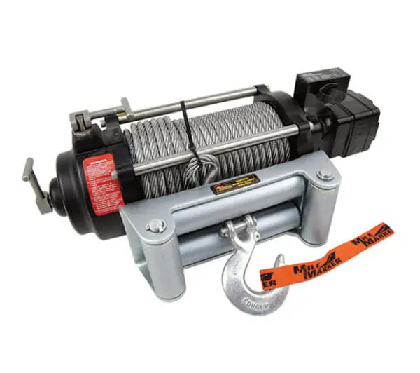 Mile Marker Hi9000 Hydraulic Winch – 9,000 Lb Capacity, 14 Ci Motor, 100' Cable & Roller Fairlead (75-50085C) 1