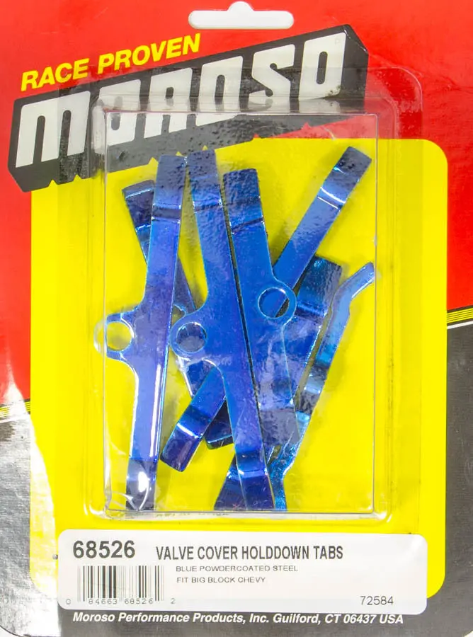 Moroso Blue Valve Cover Hold-Downs – Precision-Machined Aluminum Fasteners 1