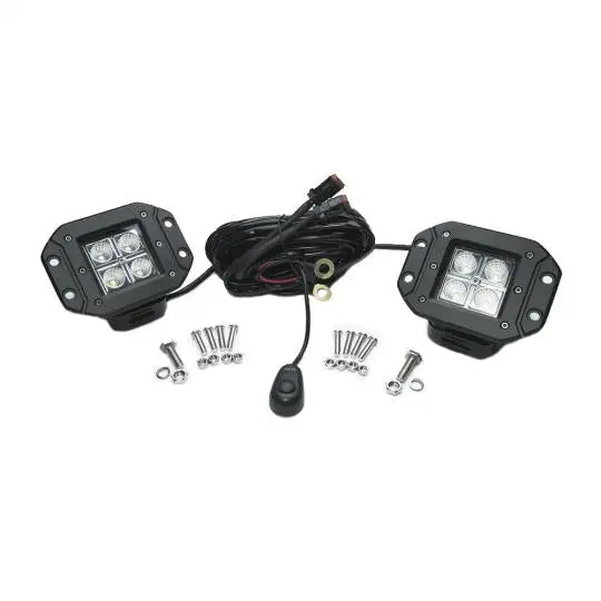 Southern Truck Chrome Led Flood Lights – 3-Inch Square Flush Mount Pair With Wiring Harness 1