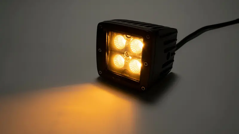 Southern Truck Chrome Series 2-Inch Square Cree Led Flood Cube Light – Amber/White 1