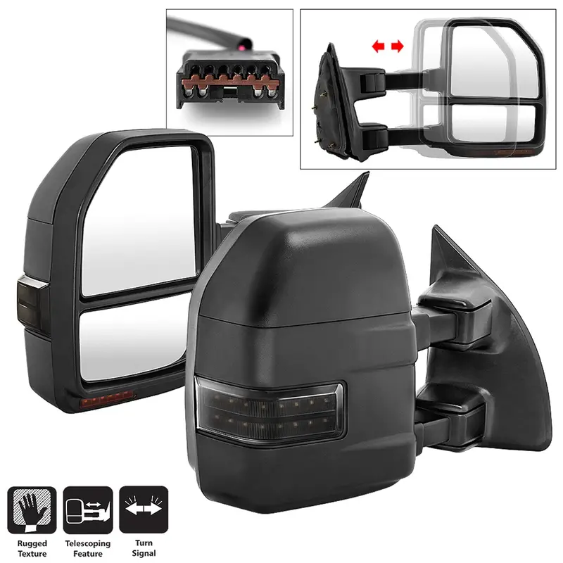 Spyder Auto 9943140 Manual Sequential Led Telescoping Side Mirrors – Smoke Finish 1