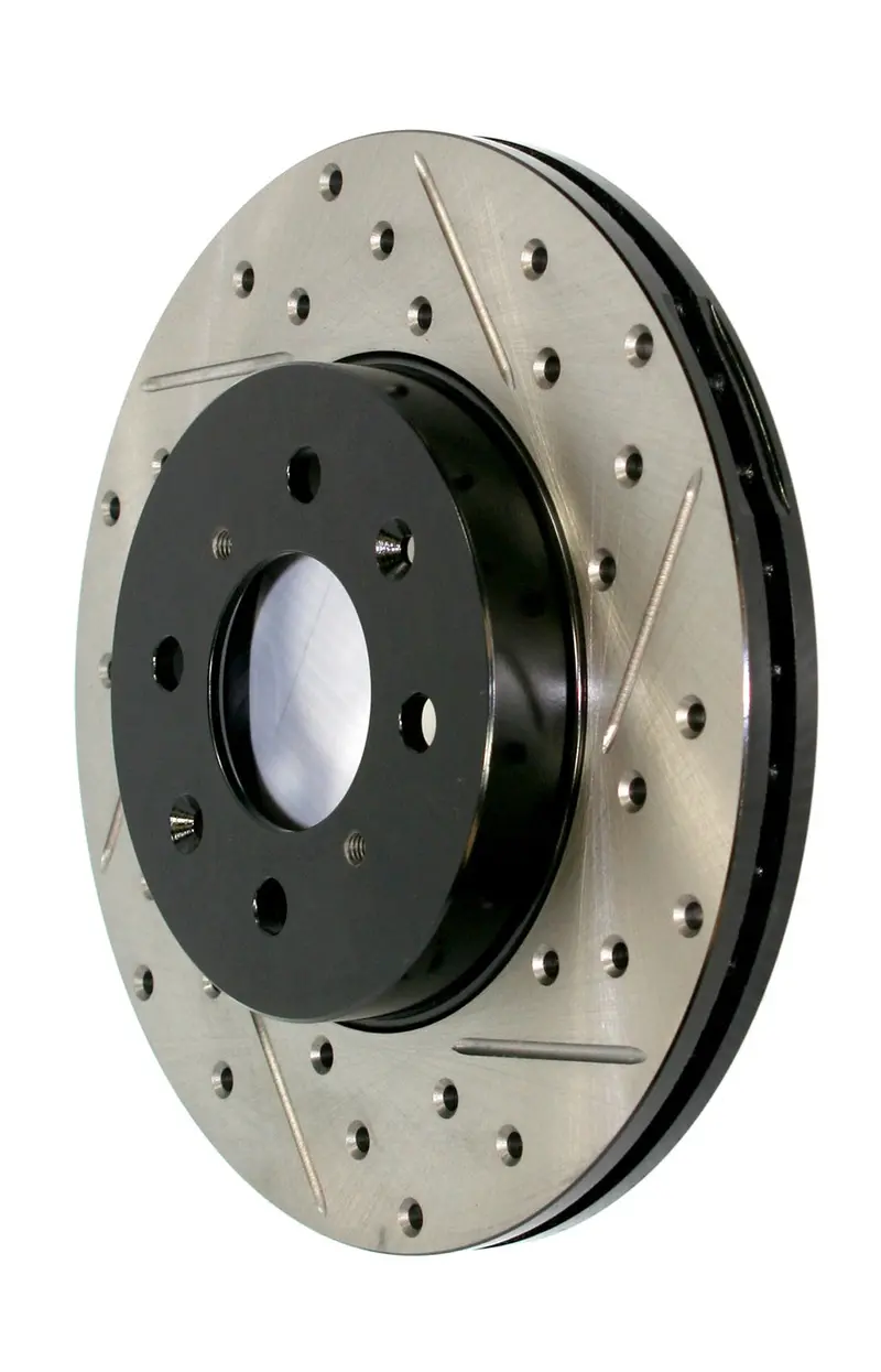 Stoptech 127.50022R Front Right Sport Brake Rotor – Drilled & Slotted For Enhanced Stopping Power 1