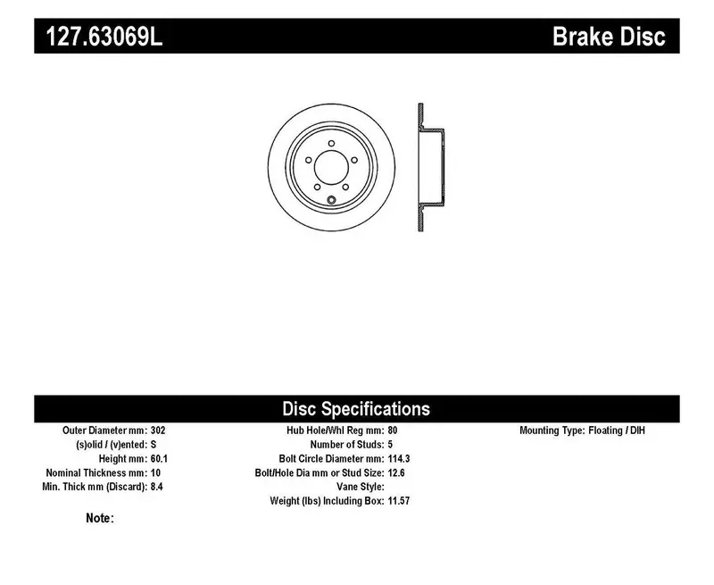 Stoptech 127.63069L Sport Rear Left Brake Rotor – Drilled And Slotted For Enhanced Cooling 1