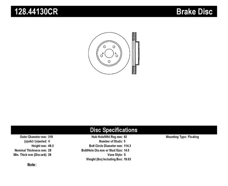 Stoptech 128.44130Cr Cryo-Treated Cross-Drilled Front Right Brake Rotor – Sport Series 1