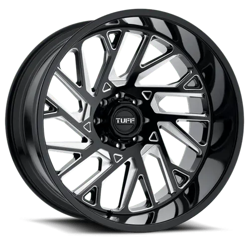 Tuff 20X12 6X5.5 Black Machined Alloy Wheel With -45Mm Offset 1