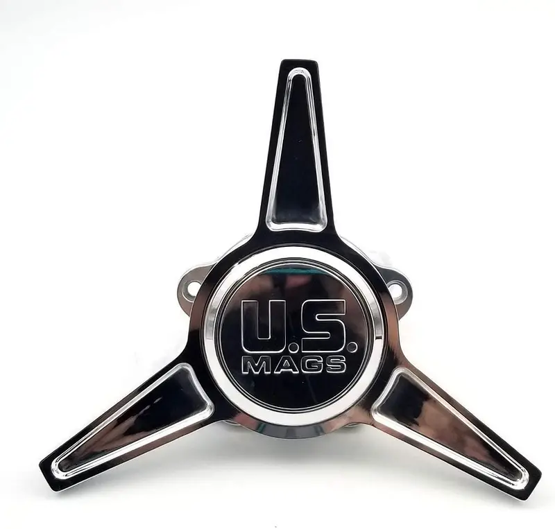 Us Mags 1003-63-06H Three-Wing Dog Ear Knock-Off Hubcap – 6" Diameter, Black Finish 1